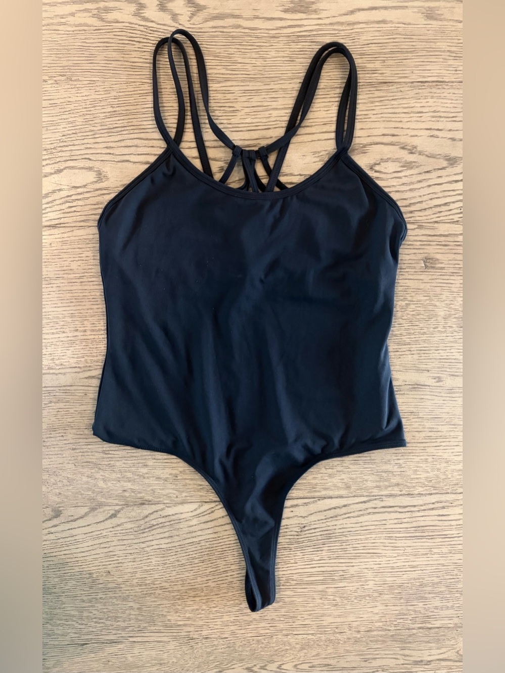 NWOT Fabletics Black Strappy One-Piece Bodysuit